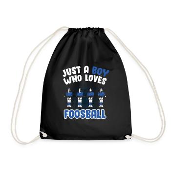Just A Boy Who Loves Foosball Men Table Soccer Ent - Drawstring Bag - black - Front