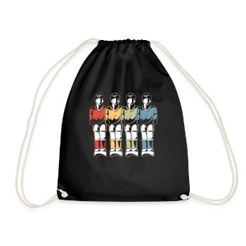 Foosball Lover Retro Table Soccer Player Vintage - Drawstring Bag - black - Front
