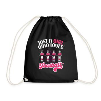 Cute Just A Girl Who Loves Foosball Women Table So - Drawstring Bag - black - Front