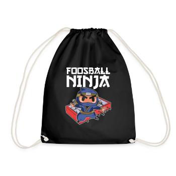 Foosball Ninja Table Soccer Foosball Cool Player - Turnbeutel - Schwarz - Vorne