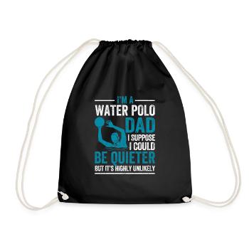 Ich bin ein Wasserball-Vater Lustiger Wasserball - Turnbeutel - Schwarz - Vorne