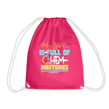 My Life Is Full Of Chem-Mysteries - Drawstring Bag - fuchsia - Front