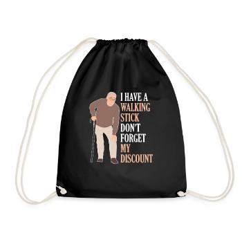 Rentner Rente Witzig Dont Forget My Discount - Turnbeutel - Schwarz - Vorne