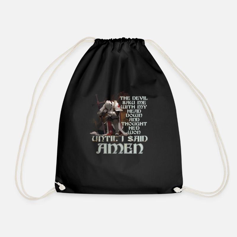 The Devil Saw Me Thought He'd Won Jesus Quotes - Drawstring Bag - black