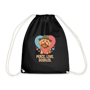 Peace Love Doodles Goldendoodle Chien Papa Doodle - Sac de sport léger - noir - Devant