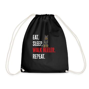 Australian Cattle Dog Red Blue Heeler - Drawstring Bag - black - Front