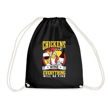 Poulets et vin | Éleveur de poulets - Sac de sport léger - noir - Devant
