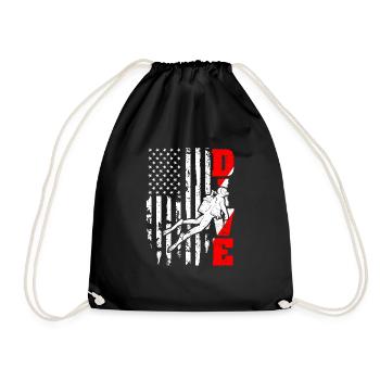 Plongée drapeau américain Plongée US Patriot - Sac de sport léger - noir - Devant