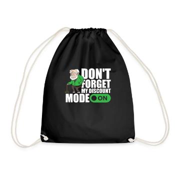 Pensioner Pension Humor Don't Forget My Discount - Drawstring Bag - black - Front