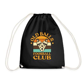 Funny Old Balls Foosball Club Retro Table Soccer P - Drawstring Bag - black - Front