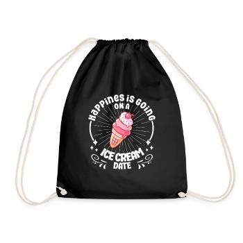 Le bonheur va sur une idée cadeau d’amateur de crème glacée - Sac de sport léger - noir - Devant