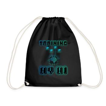 TRAINING MY HI (Human Intelligence) - Drawstring Bag - black - Front