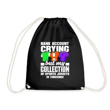 Bank Account Crying, Sports Jersey Collection - Drawstring Bag - black - Front