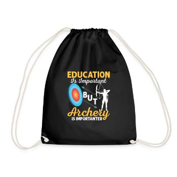 Education Is Important But Archery Is Importanter - Turnbeutel - Schwarz - Vorne