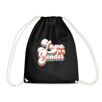 Mois de la fierté LGBTQ - Pas de genre pour l’amour - Sac de sport léger - noir - Devant
