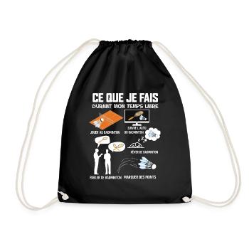 Badminton temps libre Cadeau Humour Joueur - Sac de sport léger - noir - Devant