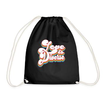 Love Is Diverse - Pride Month LGBTQ - Drawstring Bag - black - Front