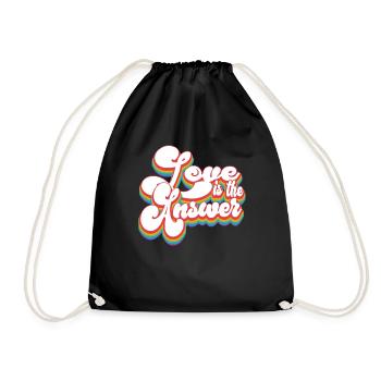 The Answer is Love - Pride Month LGBTQ - Drawstring Bag - black - Front
