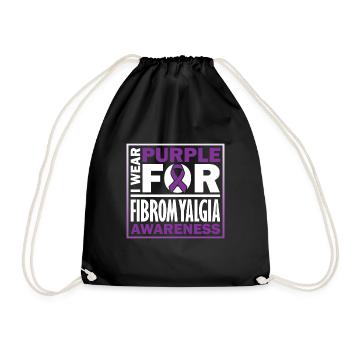 Je porte du violet pour prendre conscience de - Sac de sport léger - noir - Devant