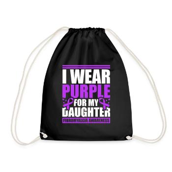Je porte du violet pour ma fille - Sac de sport léger - noir - Devant