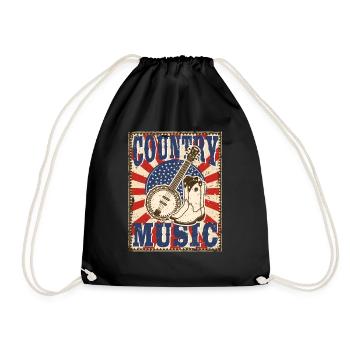 Musique Country Guitare Cowboy Bottes Banja Ukulélé - Sac de sport léger - noir - Devant