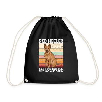Australian Cattle Dog Red Blue Heeler - Drawstring Bag - black - Front
