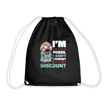 Pensioner Pension Humor Don't Forget My Discount - Drawstring Bag - black - Front