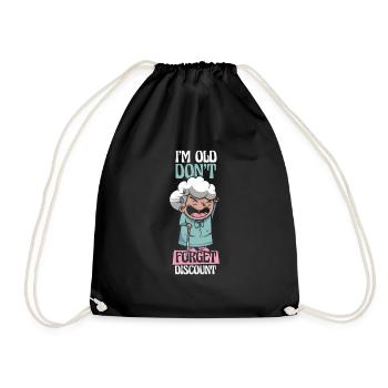 Rentner Rente Dont Forget My Discount - Turnbeutel - Schwarz - Vorne