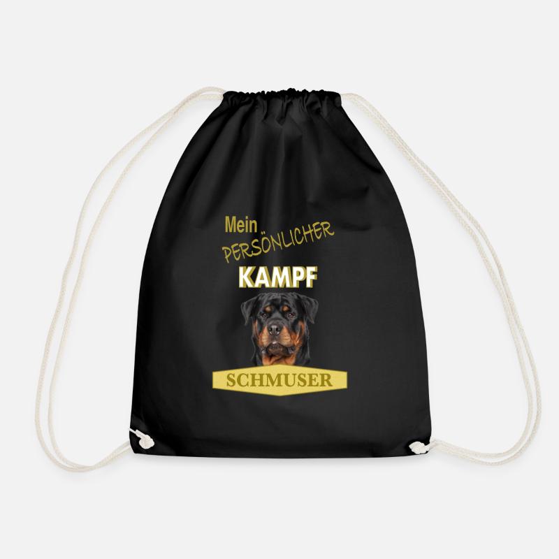 Mein persönlicher Kampfschmuser - Rottweiler - Turnbeutel - Schwarz