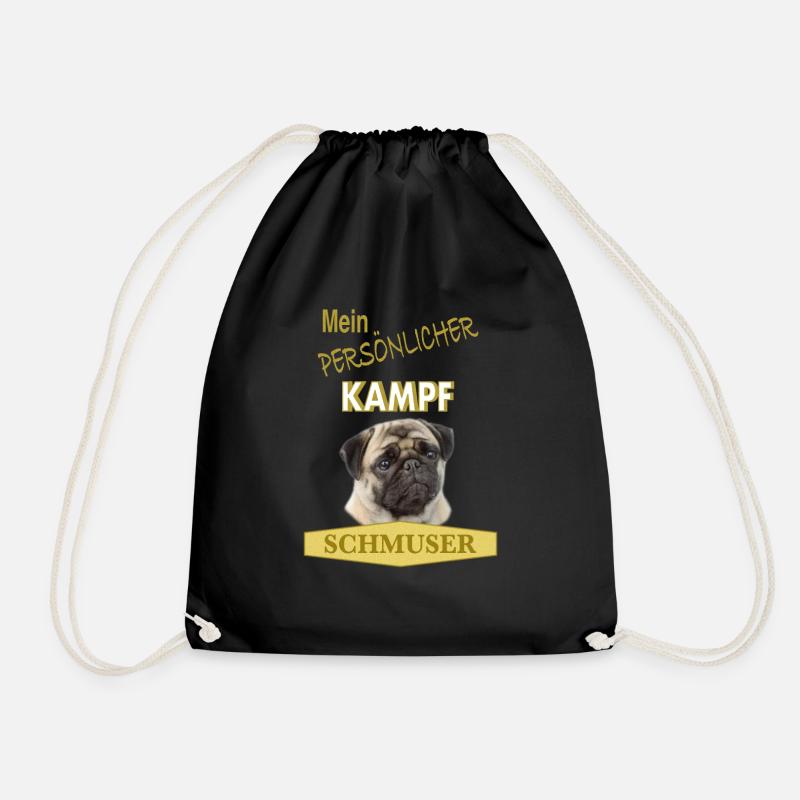 Persönlicher Kampfschmuser - Mops - Turnbeutel - Schwarz