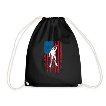 Tauchen Amerikanische Flagge Diver Down Tauchen US - Turnbeutel - Schwarz - Vorne