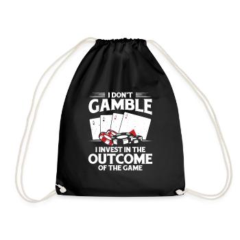 I Invest In The Outcome Of The Game Poker Aces Spa - Drawstring Bag - black - Front