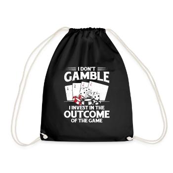 Poker I Invest In The Outcome Of The Game Flop Pla - Drawstring Bag - black - Front