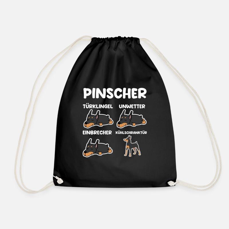 Hund Pinscher - Turnbeutel - Schwarz