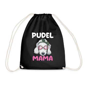 Hund Pudel Mama - Turnbeutel - Schwarz - Vorne