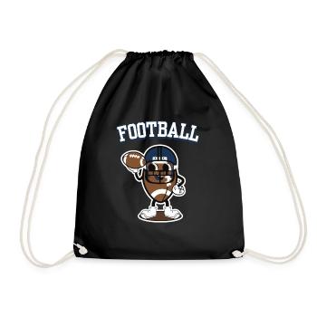 American Football Retro Logo Mascot - Drawstring Bag - black - Front