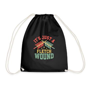 It's Just A Fletch Wound Archery Target Bow & Arro - Drawstring Bag - black - Front