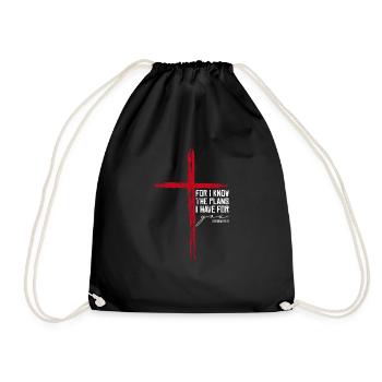Jeremia 29 11 Christlich-religiöser Bibelvers - Turnbeutel - Schwarz - Vorne