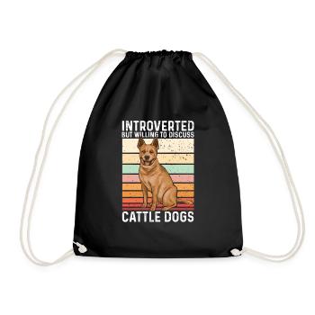 Australian Cattle Dog Red Blue Heeler - Drawstring Bag - black - Front