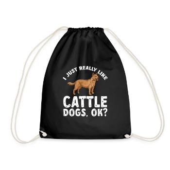Australian Cattle Dog Red Blue Heeler - Drawstring Bag - black - Front