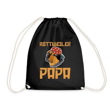 Hund Rottweiler Papa - Turnbeutel - Schwarz - Vorne