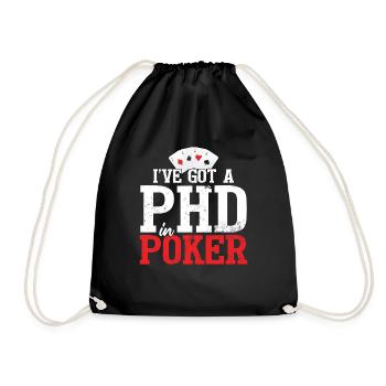 Lustiges Poker Night Glücksspiel Casino - Turnbeutel - Schwarz - Vorne