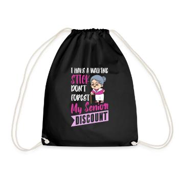 Pensioner Pension Granny Dont Forget My Senior Discount - Drawstring Bag - black - Front