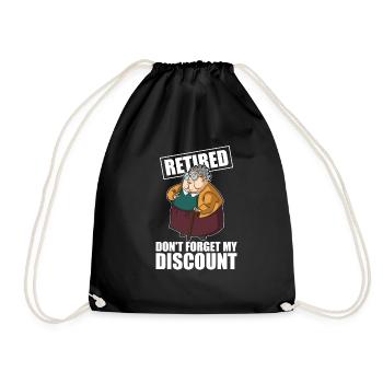 Rentner Rente Dont Forget My Discount - Turnbeutel - Schwarz - Vorne