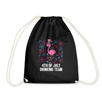4 juillet Équipe de boisson Drapeau américain Flamant rose - Sac de sport léger - noir - Devant