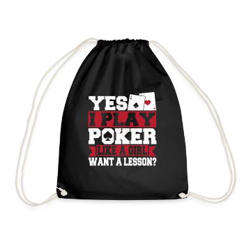 Aces Spades Bluffing Poker Yes I Play A Poker Like - Drawstring Bag - black - Front