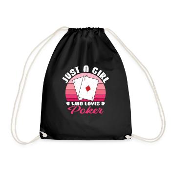 Card Player Aces Spades Just A Girl Who Loves Poke - Sac de sport léger - noir - Devant