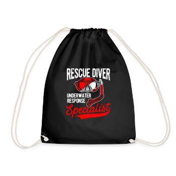 Rescue Diver Underwater Response Specialist - Drawstring Bag - black - Front