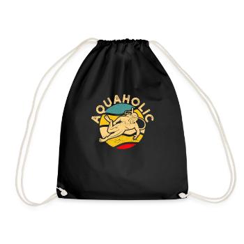 Aquaholic Cool Scuba Diving thematically funnier - Drawstring Bag - black - Front