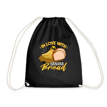 Verliebt in Bananenbrot - Turnbeutel - Schwarz - Vorne